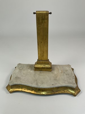 Lot 694 - A giltwood painted and marble top mirror stand,...