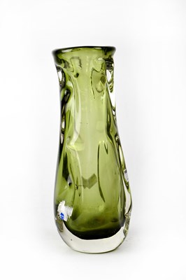 Lot 734 - WHITEFRIARS; an ocean green knobbly vase,...