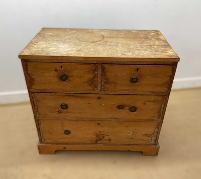 Lot 685 - A pine chest of two small over two long...