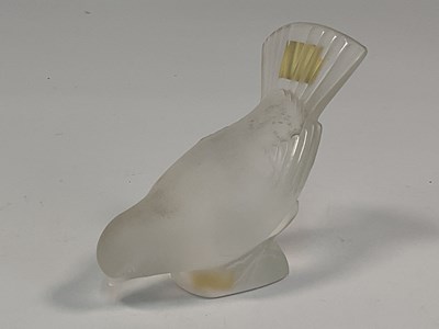 Lot 325 - LALIQUE; a crystal model of a sparrow, height...