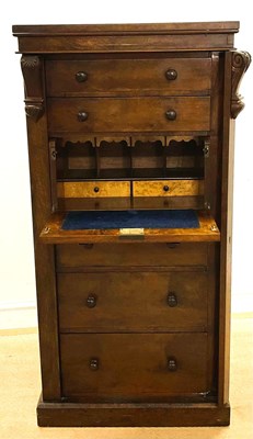 Lot 646 - A 19th century rosewood secretaire Wellington...
