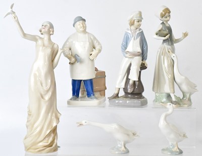 Lot 158 - LLADRÓ; a figure of a girl, 'Girl Feeding...