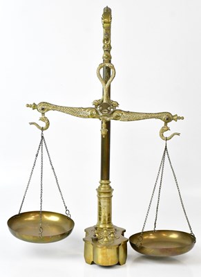 Lot 531 - A Maco Braga Portuguese brass set of scales...