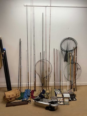 Lot 75 - A collection of fishing equipment comprising...