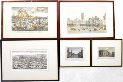 Lot 486 - Three reproduced maps of Italian cityscapes,...
