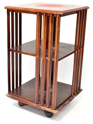 Lot 75 - An Edwardian mahogany revolving bookcase, with...