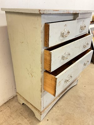 Lot 793 - A painted pine chest of drawers, height 107cm,...