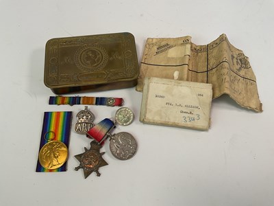 Lot 93 - A WWI Christmas tin and medal group, awarded...