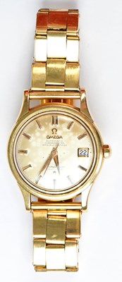 Lot 611 - OMEGA; an 18ct gold gentlemen's wristwatch,...