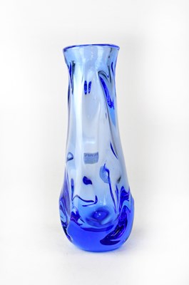 Lot 708 - WHITEFRIARS; a blue knobbly vase, height 25cm.