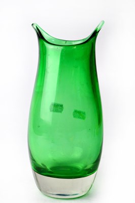 Lot 719 - WHITEFRIARS; a meadow green glass vase, height...