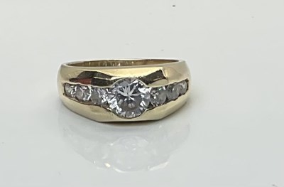 Lot 538 - A 14ct gold half loop band ring with cubic...