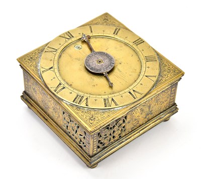 Lot 191 - A brass table clock