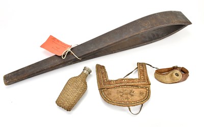 Lot 2006 - A sailmaker's palm, a seal skin purse, a...