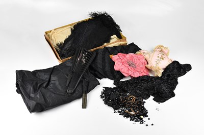 Lot 1454 - Sections from a black beaded evening jacket...