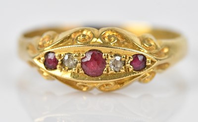 Lot 443 - A late Victorian five stone dress ring set...