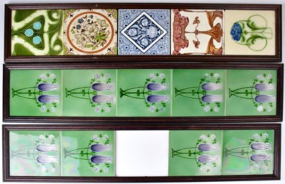Lot 201 - Various Victorian and Art Nouveau tiles...
