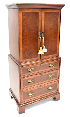 Lot 65 - A Georgian-style walnut veneered and...