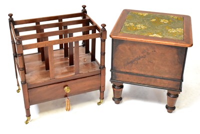 Lot 58 - A 19th century mahogany Canterbury of three...