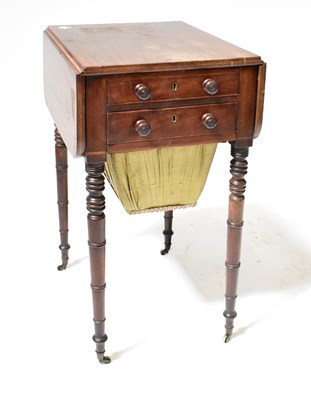 Lot 62 - A Regency mahogany Pembroke work table, with...