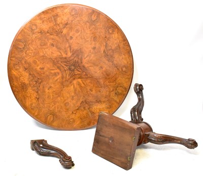 Lot 15 - A Victorian walnut circular tilt-top loo table,...