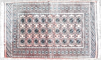 Lot 112 - Two Bokhara rugs, one of red ground with...
