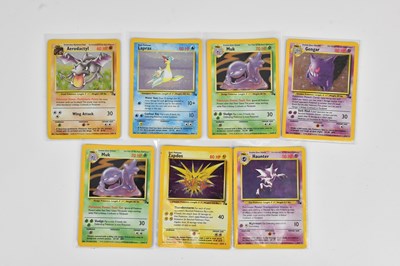 Lot 2082 - POKEMON; a collection of seven fossil set holo...