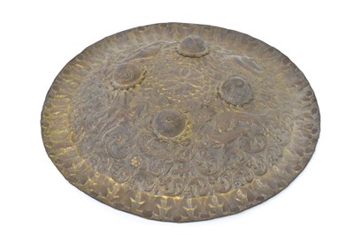 Lot 709 - A vintage Indo/Persian dhal shield, embossed...