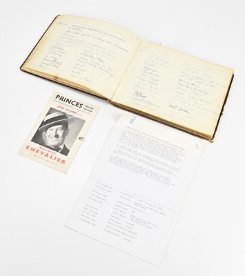 Lot 314 - A leather bound book containing signatures and...