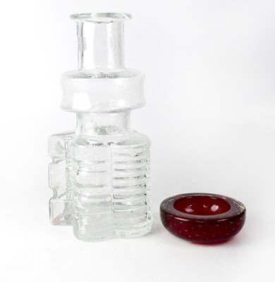 Lot 723 - WHITEFRIARS; a ruby red controlled bubble bowl,...