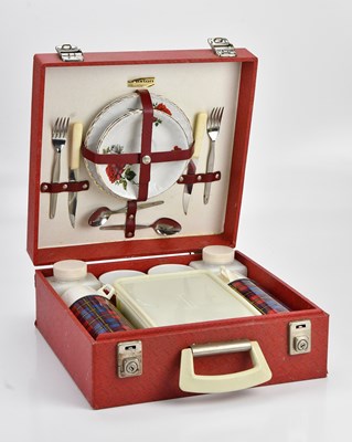 Lot 2087 - BREXTON; a vintage cased picnic set.