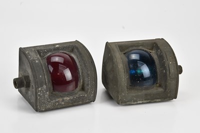 Lot 2088 - A pair of vintage copper port and starboard...