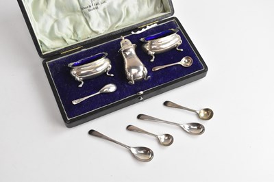 Lot 436 - WALKER & HALL; a George V hallmarked silver...