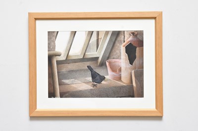 Lot 2303 - PAUL DAWSON; watercolour, 'Blackbird in Garden...