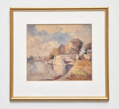 Lot 2307 - ARTHUR L SEARLE; watercolour, 'Canal basin,...