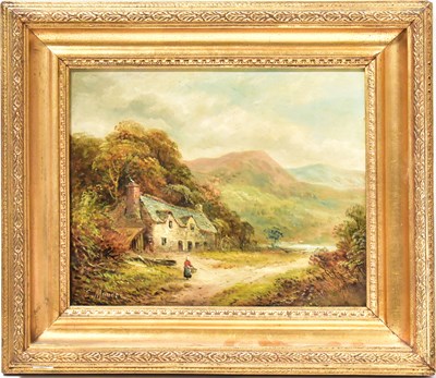Lot 434 - E. MAUDE; oil on canvas, lakeland cottage...