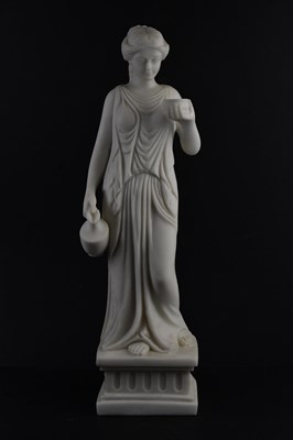 Lot 2147 - An alabaster figure of maiden in the classic...
