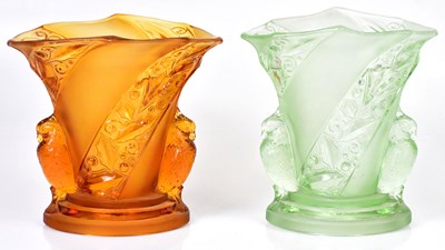 Lot 323 - A Brockwitz Art Deco uranium green glass...