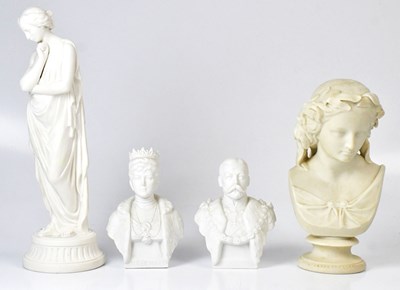 Lot 204 - Four Parian ware items comprising a Copeland...