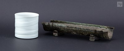 Lot 104 - CHRISTINE FABRE (born 1951); a raku footed...