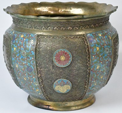 Lot 231 - A Japanese Meiji period brass jardinière, with...