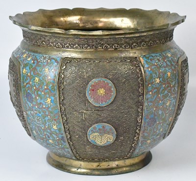 Lot 231 - A Japanese Meiji period brass jardinière, with...