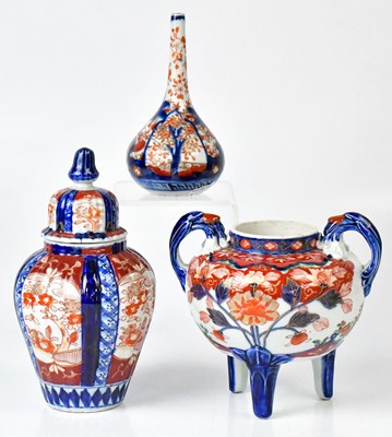 Lot 227 - A Japanese Meiji period Imari bottle-shaped...