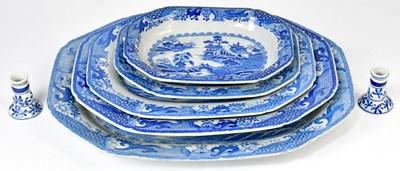 Lot 252 - A set of four Chinese Export ware blue and...