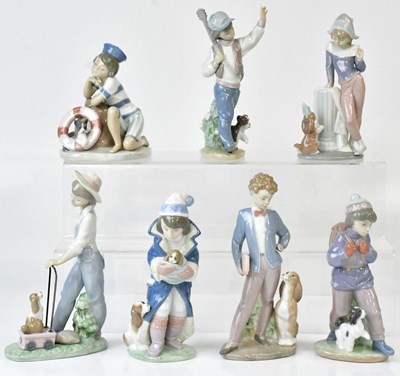 Lot 161 - LLADRÓ; seven boy 'Days of the Week' figures, '...