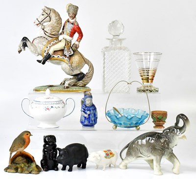 Lot 195 - A collection of mainly ceramics and glassware,...