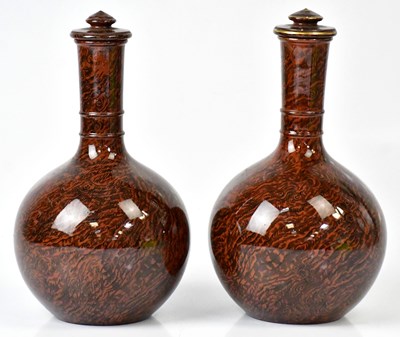 Lot 196 - A pair of late 19th century bottle-form lidded...
