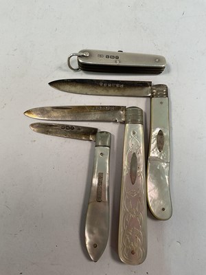 Lot 494 - JAMES FENTON; a mother of pearl pen knife with...