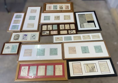 Lot 90 - WORLD WAR I; thirteen frames containing...