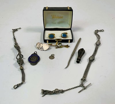 Lot 583 - A small quantity of white metal and costume...